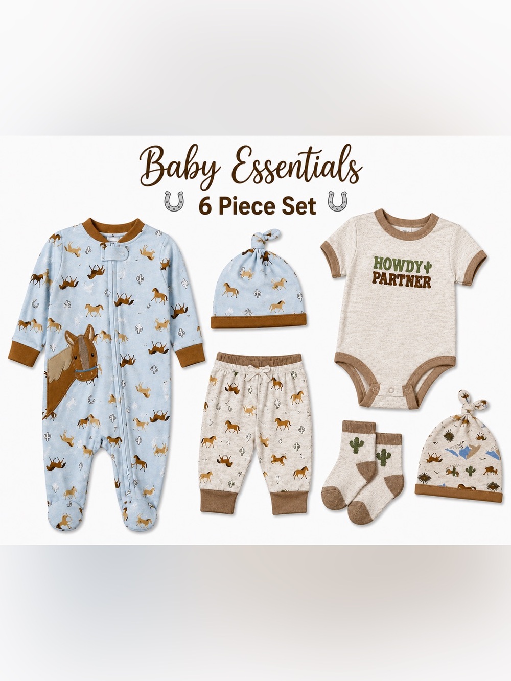 NWT Baby Essentials 6-Piece Set – Size 3M